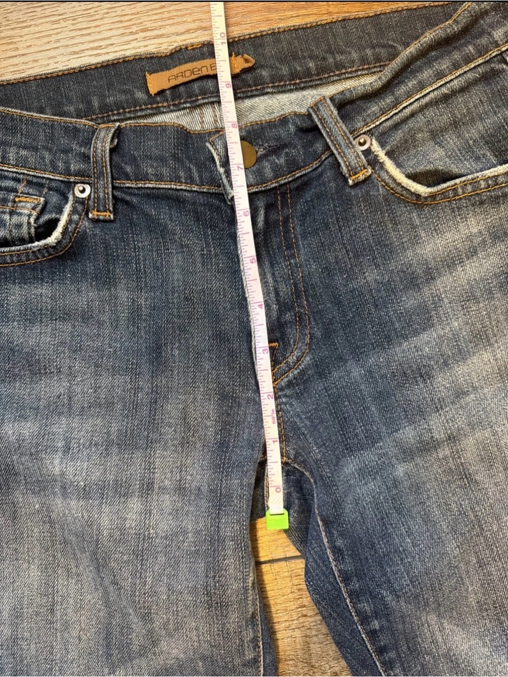 Arden B. Wide Leg Flare Jeans Dark Blue Denim Low Rise Womens Size 4 - Picture 7 of 16